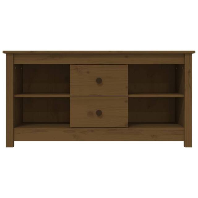 Berkfield Home TV Cabinet Honey Brown 103x36.5x52 cm Solid Wood Pine - image 1