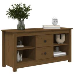 Berkfield Home TV Cabinet Honey Brown 103x36.5x52 cm Solid Wood Pine - thumbnail 7