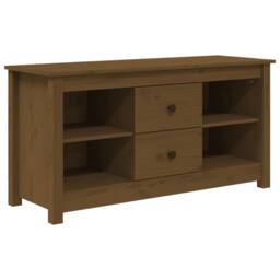 Berkfield Home TV Cabinet Honey Brown 103x36.5x52 cm Solid Wood Pine - thumbnail 3