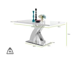 FurnitureboxUK Atlanta Modern Rectangle Chrome Metal High Gloss White Dining Table & 6 Willow Chairs Set in Mustard - thumbnail 7