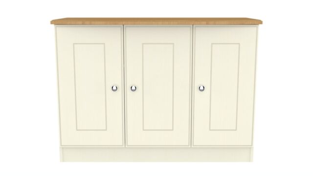 Ready Assembled 2 U Albert 3 Door Sideboard (Ready Assembled) in Cream - Size: Large - image 1