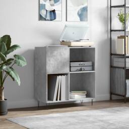Berkfield Home Record Cabinet Concrete Grey 84.5x38x89 cm Engineered Wood