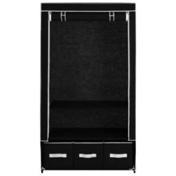 Berkfield Home Wardrobe Black 87x49x159 cm Fabric - Size: 87 x 49 x 159 cm - thumbnail 4