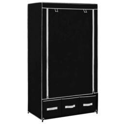 Berkfield Home Wardrobe Black 87x49x159 cm Fabric - Size: 87 x 49 x 159 cm - thumbnail 1
