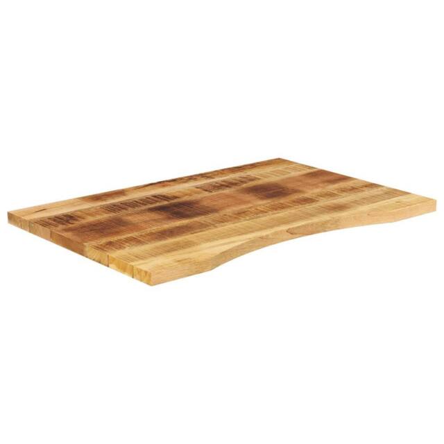 Berkfield Home Desk Top with Curve 90x60x2.5 cm Solid Wood Rough Mango in Brown - image 1