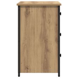 Berkfield Home Bedside Table Artisan Oak Engineered wood Compact Durable in Beige - thumbnail 7