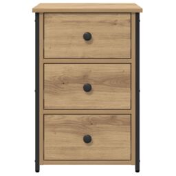 Berkfield Home Bedside Table Artisan Oak Engineered wood Compact Durable in Beige - thumbnail 6