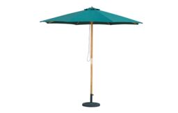 Mint Outdoor Bali - Wooden Parasol - 2.95m - Hunter Green Weatherproof Fabric