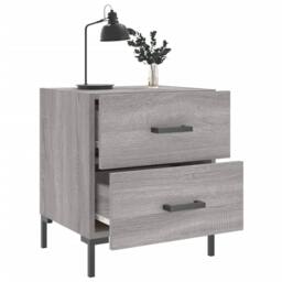 Berkfield Home Bedside Cabinet Grey Sonoma 40x35x47.5 cm Engineered Wood - thumbnail 4