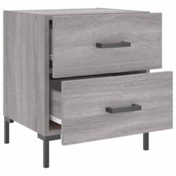 Berkfield Home Bedside Cabinet Grey Sonoma 40x35x47.5 cm Engineered Wood - thumbnail 5