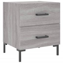 Berkfield Home Bedside Cabinet Grey Sonoma 40x35x47.5 cm Engineered Wood - thumbnail 2