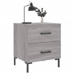 Berkfield Home Bedside Cabinet Grey Sonoma 40x35x47.5 cm Engineered Wood - thumbnail 3