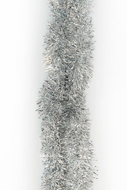 Neel Blue Christmas Tinsel Garland Shiny Metallic Fine Foil Xmas Tree Garland, 2m in Silver - image 1