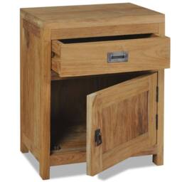 Berkfield Home Bedside Cabinet Solid Teak 40x30x50 cm in Brown - Size: 40 x 30 x 50 cm - thumbnail 3