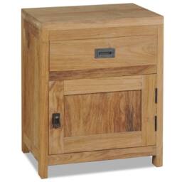 Berkfield Home Bedside Cabinet Solid Teak 40x30x50 cm in Brown - Size: 40 x 30 x 50 cm - thumbnail 1