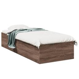 Berkfield Home Bed Frame without Mattress Brown Oak 100x200 cm - thumbnail 1
