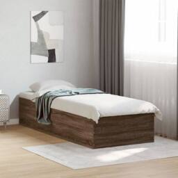 Berkfield Home Bed Frame without Mattress Brown Oak 100x200 cm - thumbnail 2