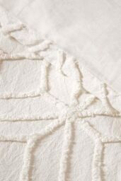 Homescapes Diamond Cotton Tufted Duvet Cover Set in White - Size: Single - thumbnail 4