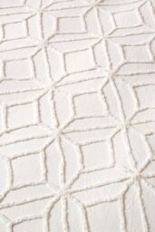 Homescapes Diamond Cotton Tufted Duvet Cover Set in White - Size: Single - thumbnail 5