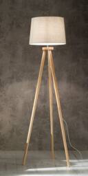 K LIVING Natural Wood Tripod Floor Lamp with a Stunning Natural Lamp Shade - thumbnail 2