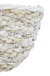 Orsina Set of 2 White Planters, Woven White Pots With Wooden Legs, White Plant Containers With Inner Lining - thumbnail 5