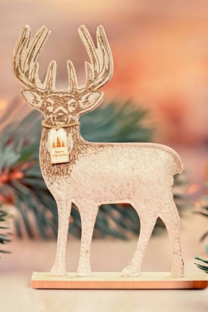 Marco Paul Wooden Stag Christmas Ornament in Brown - image 1