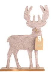 Marco Paul Wooden Stag Christmas Ornament in Brown - thumbnail 2