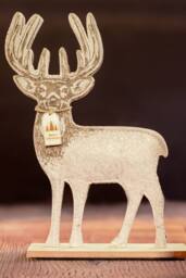 Marco Paul Wooden Stag Christmas Ornament in Brown - thumbnail 9