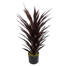 Leaf 85cm Dark Red Yucca Plant Artificial in Green