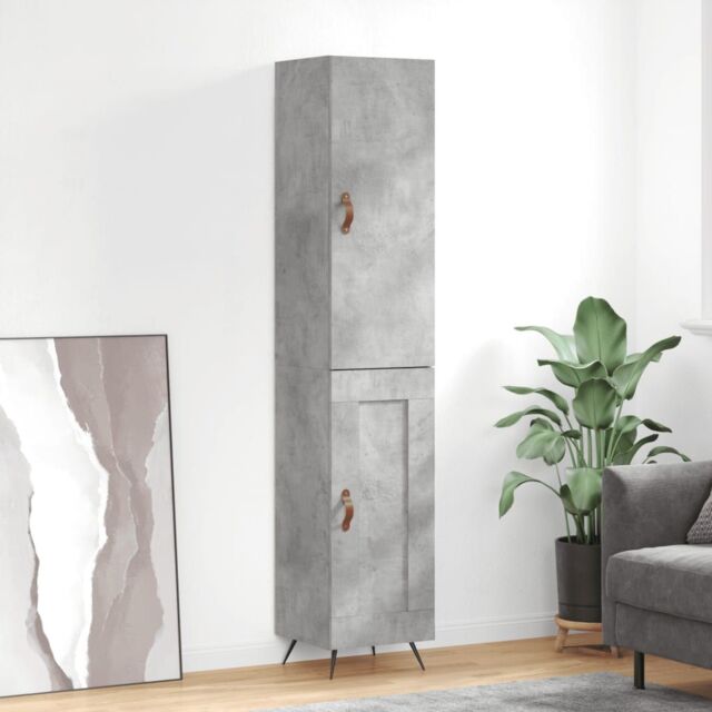 Berkfield Home Highboard Concrete Grey 34.5x34x180 cm Engineered Wood - image 1