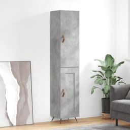 Berkfield Home Highboard Concrete Grey 34.5x34x180 cm Engineered Wood - thumbnail 1