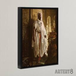 "Artery8 Charlemont The Moorish Chief Framed Canvas Wall Art Print in Brown - Size: W12"" x H16""" - thumbnail 2