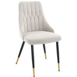 Hinsinc BEIGE CREAM 6 CHAIRS Velvet Dining Chairs with Gold Tip Legs - Size: 0.6m2 - thumbnail 4