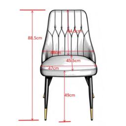 Hinsinc BEIGE CREAM 6 CHAIRS Velvet Dining Chairs with Gold Tip Legs - Size: 0.6m2 - thumbnail 2