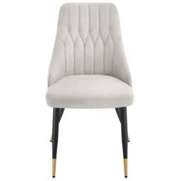 Hinsinc BEIGE CREAM 6 CHAIRS Velvet Dining Chairs with Gold Tip Legs - Size: 0.6m2 - thumbnail 5
