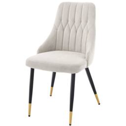 Hinsinc BEIGE CREAM 6 CHAIRS Velvet Dining Chairs with Gold Tip Legs - Size: 0.6m2 - thumbnail 3