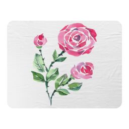Benjamin Tate Design Rose Print Blanket in Natural - Size: 120 cm x 150 cm - thumbnail 1