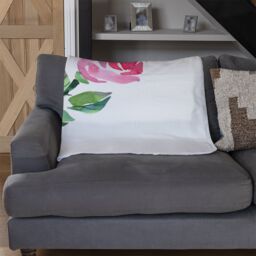 Benjamin Tate Design Rose Print Blanket in Natural - Size: 120 cm x 150 cm - thumbnail 2