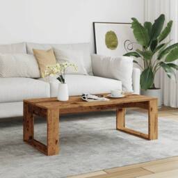 Berkfield Home Coffee Table Old Wood 102x50x35 cm Engineered Wood in Brown - Size: 102 x 50 x 35 cm - thumbnail 3