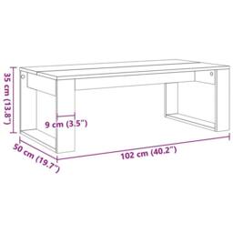 Berkfield Home Coffee Table Old Wood 102x50x35 cm Engineered Wood in Brown - Size: 102 x 50 x 35 cm - thumbnail 9