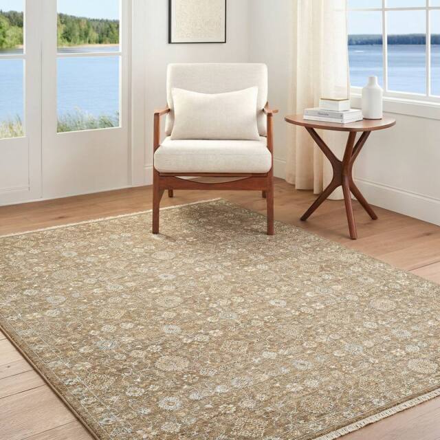 Livabliss Becki Owens Penny Vintage Beige Tan Traditional Vintage Boho Fringe Rug - Size: 160 cm x 215 cm - image 1