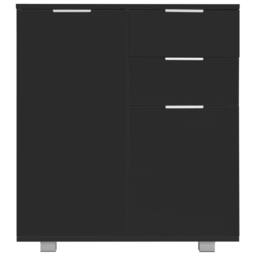 Berkfield Home Sideboard High Gloss Black 71x35x76 cm Engineered Wood - Size: 71 x 35 x 76 cm - thumbnail 3