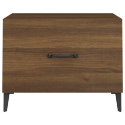 Berkfield Home Coffee Table with Metal Legs Brown Oak 50x50x40 cm - Size: 50 x 50 x 40 cm - thumbnail 6