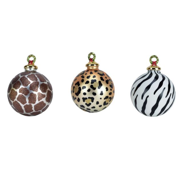 Widdop Animal Print Glass Hanging Christmas Baubles - image 1