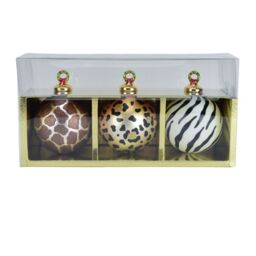 Widdop Animal Print Glass Hanging Christmas Baubles - thumbnail 2