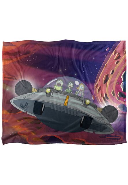 Warner Brothers Rick & Morty Officially Licensed Silky Touch Super Soft Throw Blanket 152 x 127 cm in White - image 1