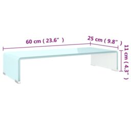 Berkfield Home TV Stand/Monitor Riser Glass Green 60x25x11 cm - Size: 60 x 25 x 11 cm - thumbnail 6