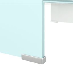 Berkfield Home TV Stand/Monitor Riser Glass Green 60x25x11 cm - Size: 60 x 25 x 11 cm - thumbnail 5