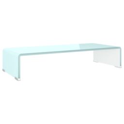 Berkfield Home TV Stand/Monitor Riser Glass Green 60x25x11 cm - Size: 60 x 25 x 11 cm - thumbnail 2