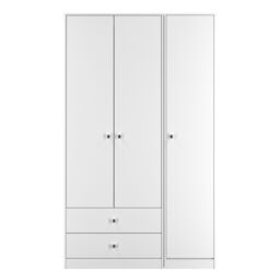 Ready Assembled 2 U Stowe Triple Wardrobe with 2 Drawers (Ready Assembled) in White - thumbnail 1